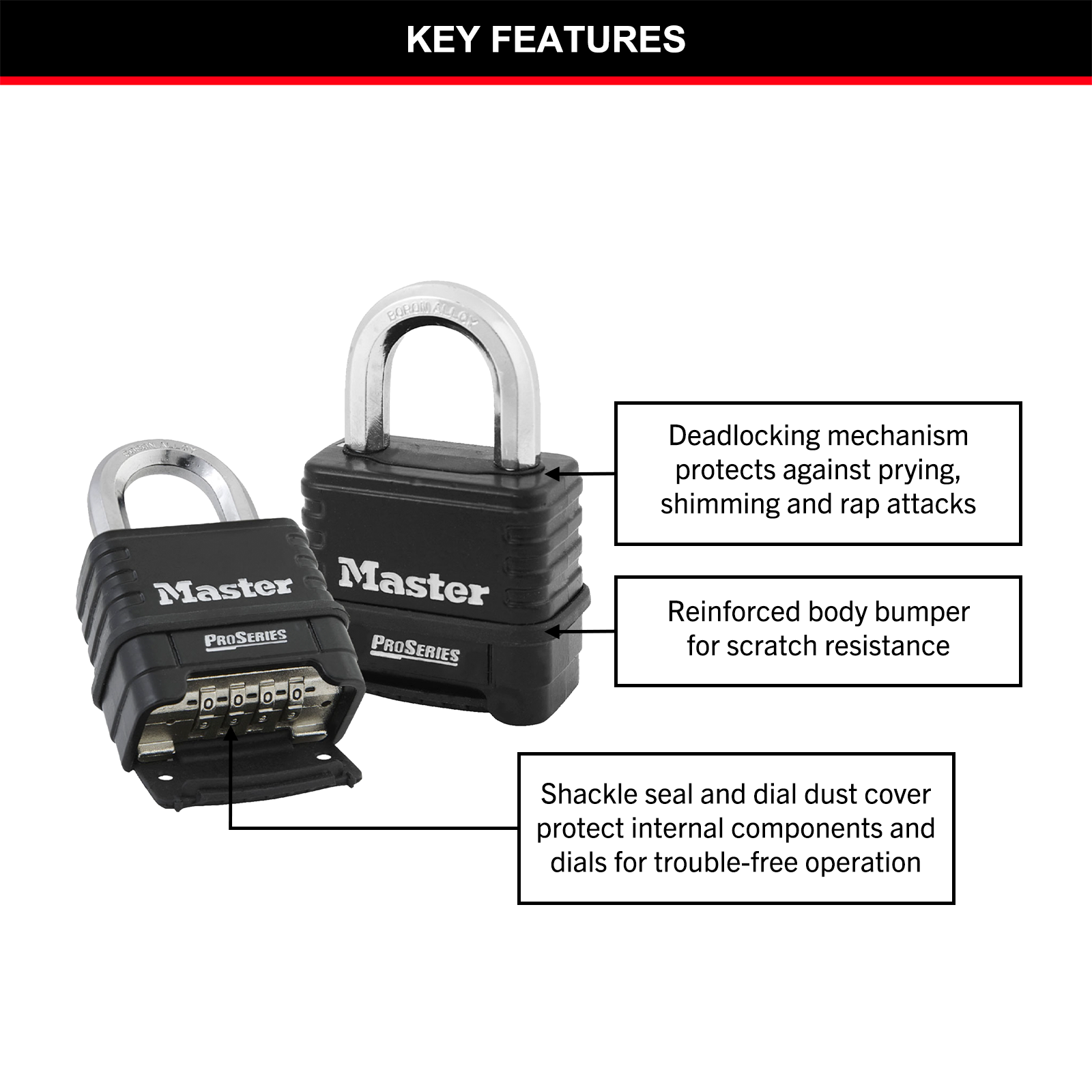 Master Lock 57mm Zinc Covered Combination Padlock Resettable
