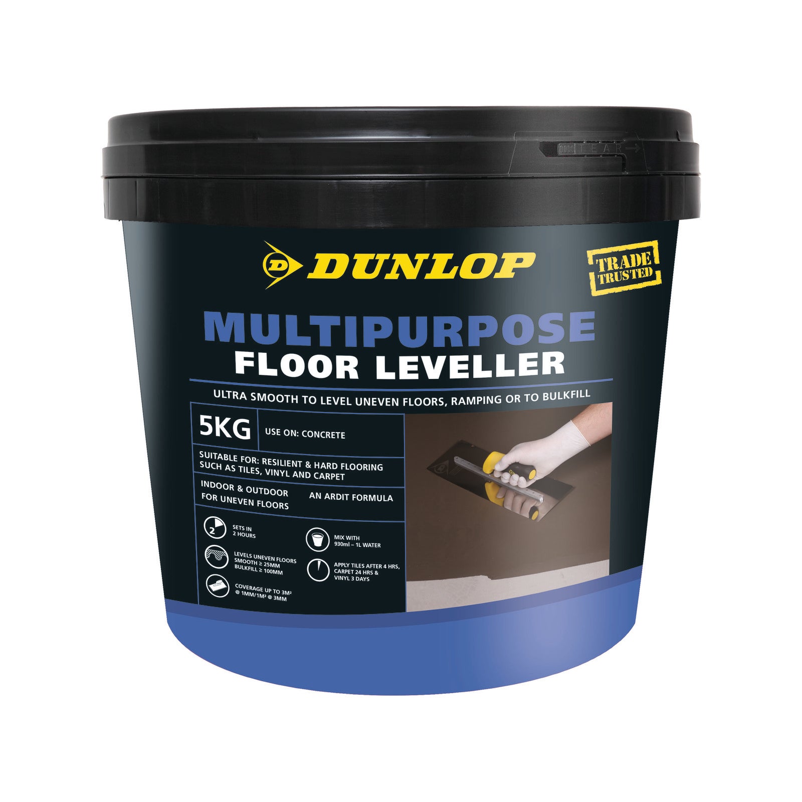 Dunlop 5kg Multipurpose Floor Leveller, Cement-Based, Indoor/Outdoor