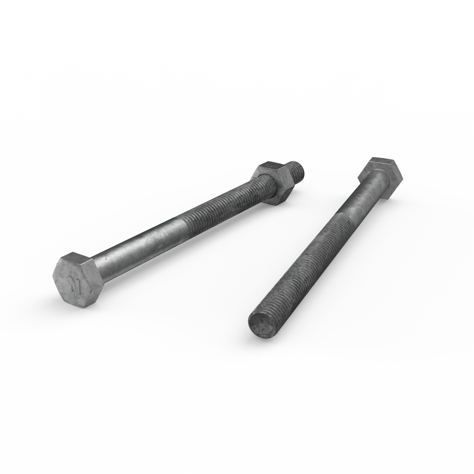 Zenith M10 x 130mm Hot Dip Galvanised Hex Head Bolt & Nut - 4.6 Grade Steel