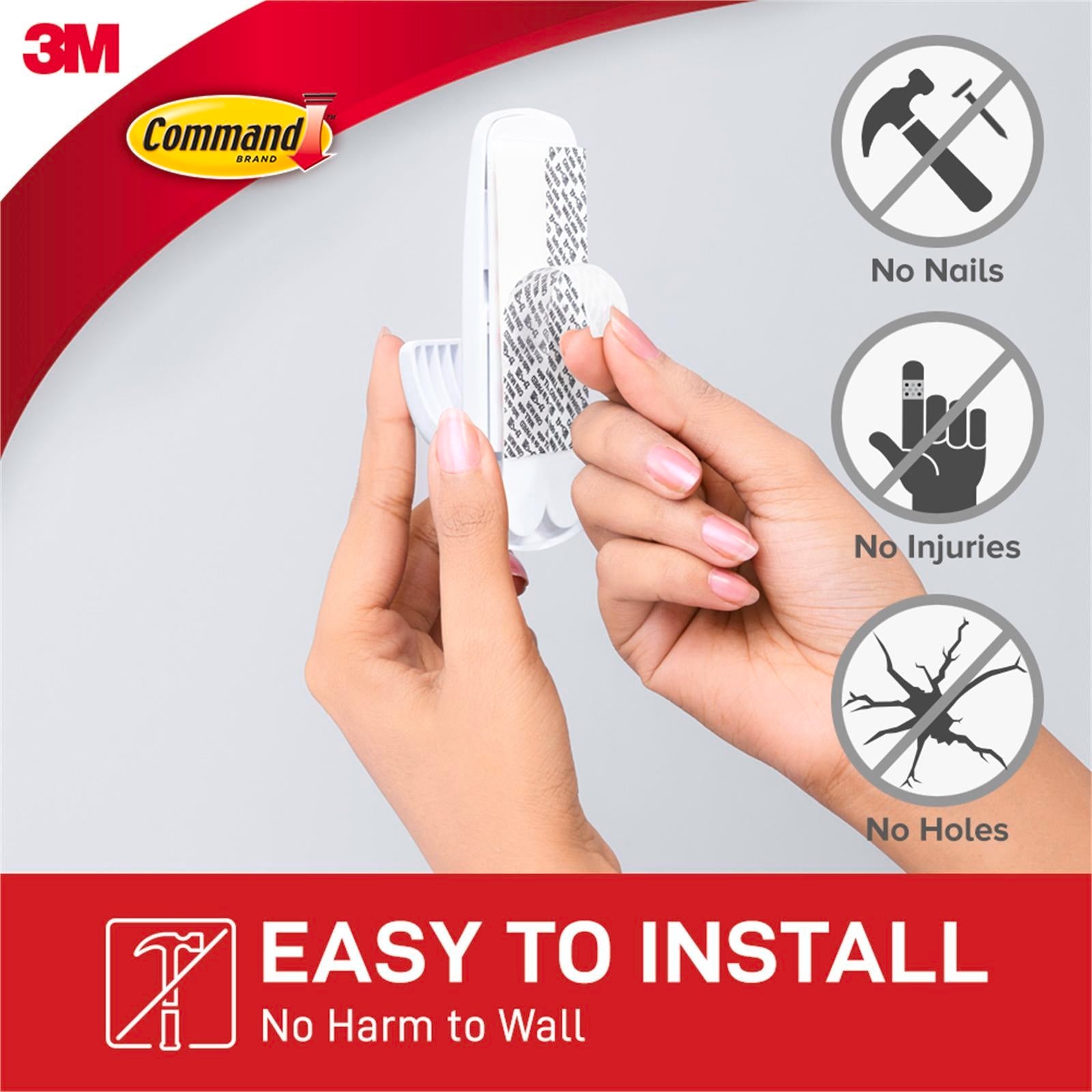 Command Jumbo White Adhesive Wall Hooks - 2 Pack Damage-Free