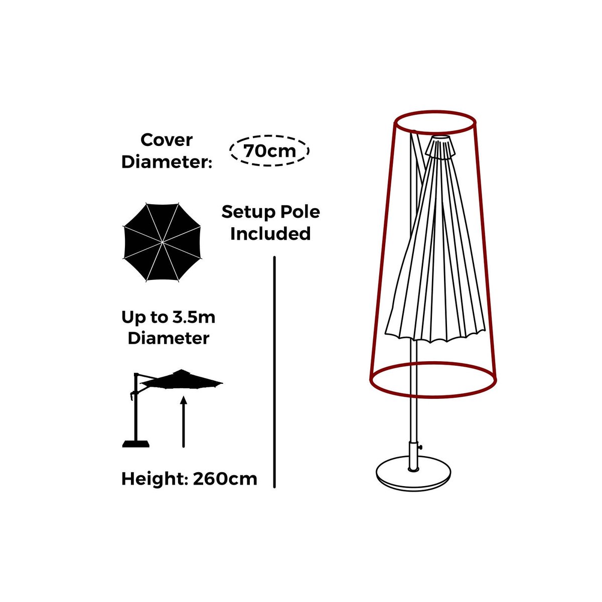 Mojo Ultimate Cantilever Umbrella Outdoor Furniture Cover, Weather & UV Resistant