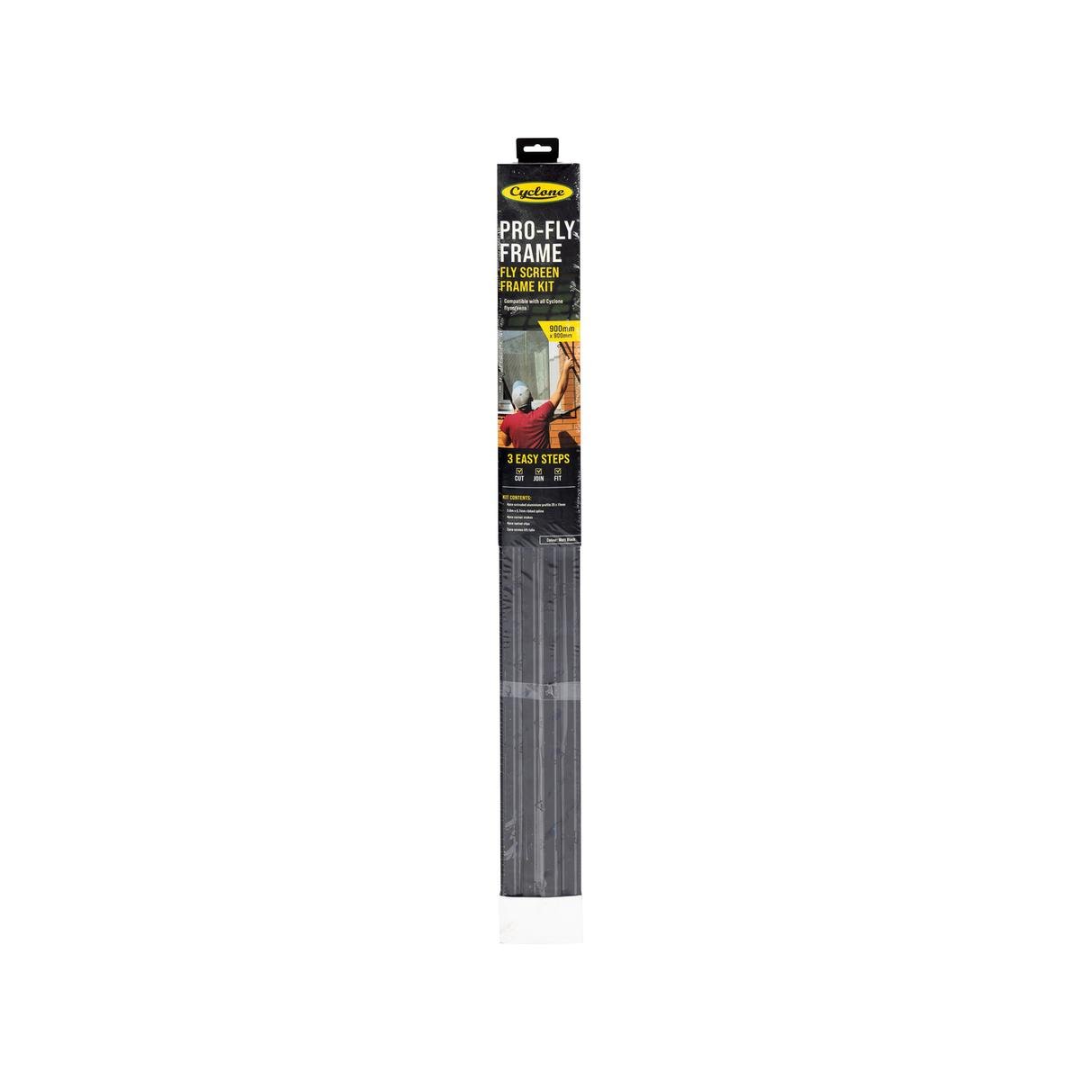 Cyclone Pro-Fly 900 x 900mm Black Aluminium Flyscreen Frame Kit