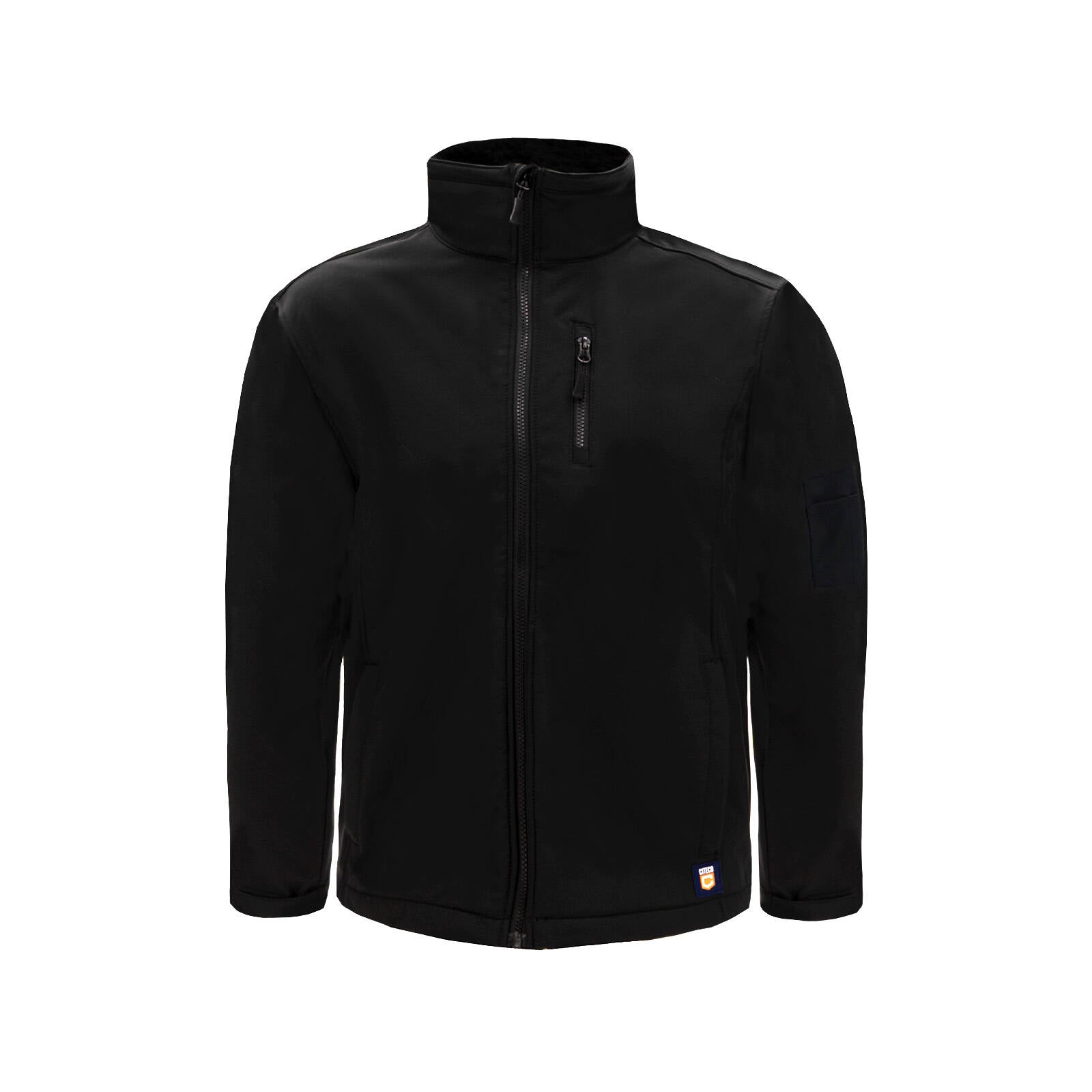 Citeco Black Soft Shell Jacket - Reflective, Polyester Elastane, Men's Medium