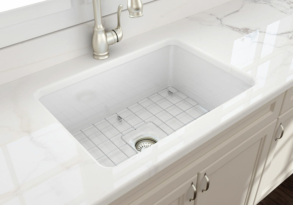 Turner Hastings Cuisine 68 Single Bowl Inset and Undermount Sink - Gloss White, Fine Fireclay, 60L - CU68FS