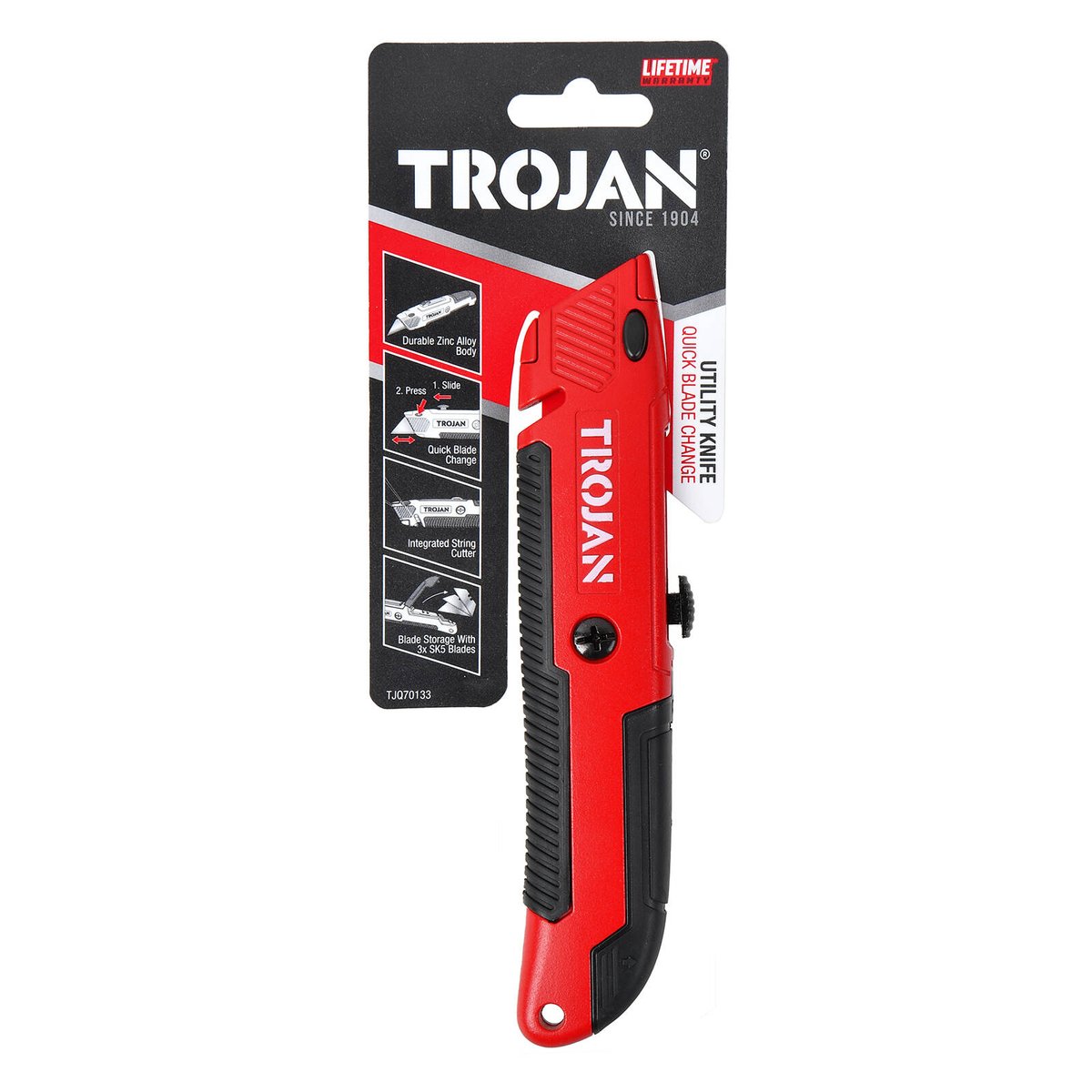 Trojan Utility Knife Wire Cutter - Zinc Alloy - 3 SK5 Blades - 75mm x 290mm - SuperSaverAU - view 4