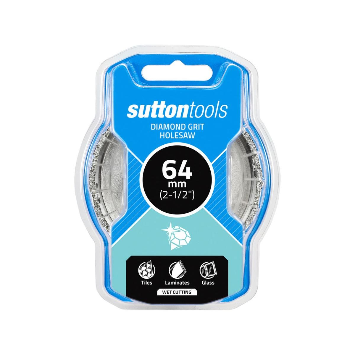 Sutton Tools 64mm Diamond Grit Holesaw - Steel - Durable Cutting Tool - SuperSaverAU - view 1
