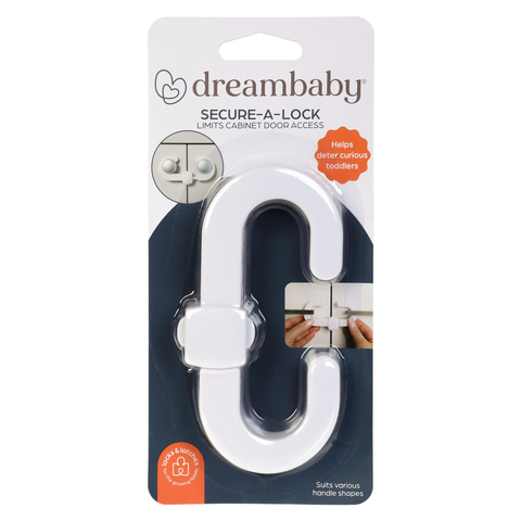 Dreambaby Child Safety Secure-A-Lock Cabinet Lock, White ABS