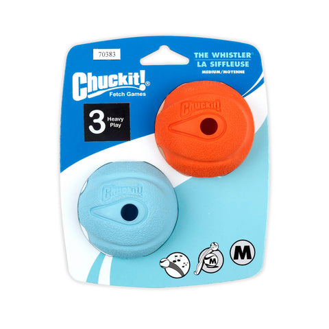 Chuckit! Medium Whistler Ball Dog Fetch Toy 2 Pack
