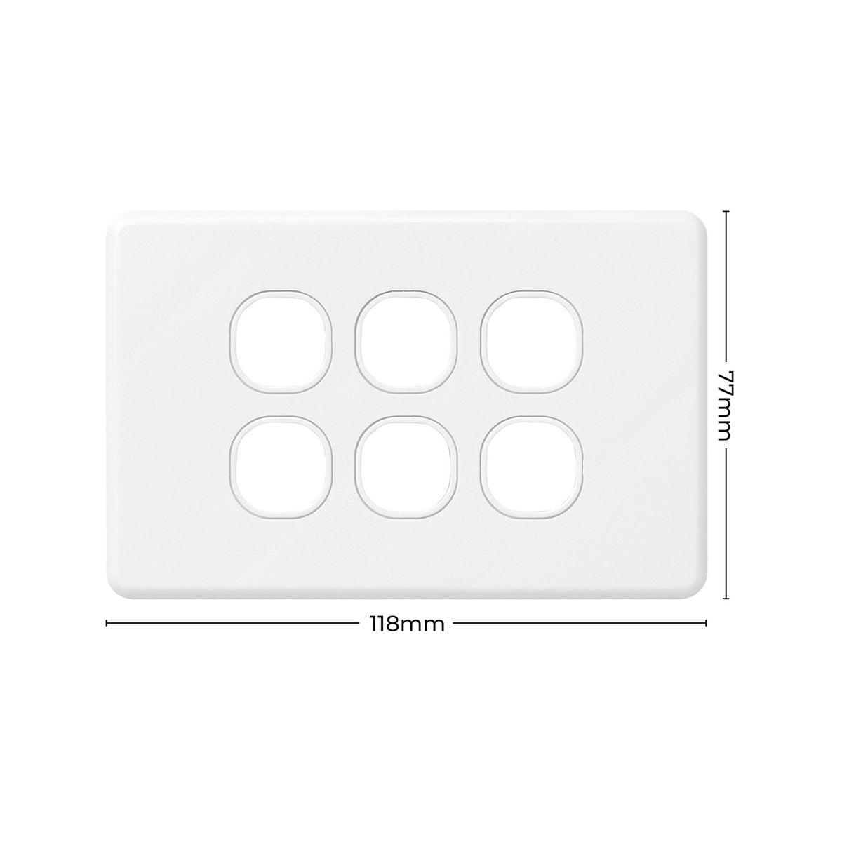 DETA X6 Six Gang Grid Plate White Polycarbonate Customisable