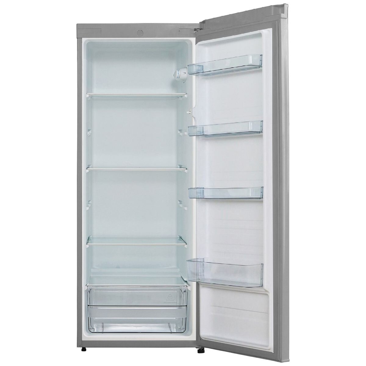 Mykin 230L Upright Fridge - Stainless Steel, Adjustable Glass Shelves, Crisper Drawer - MUL237S