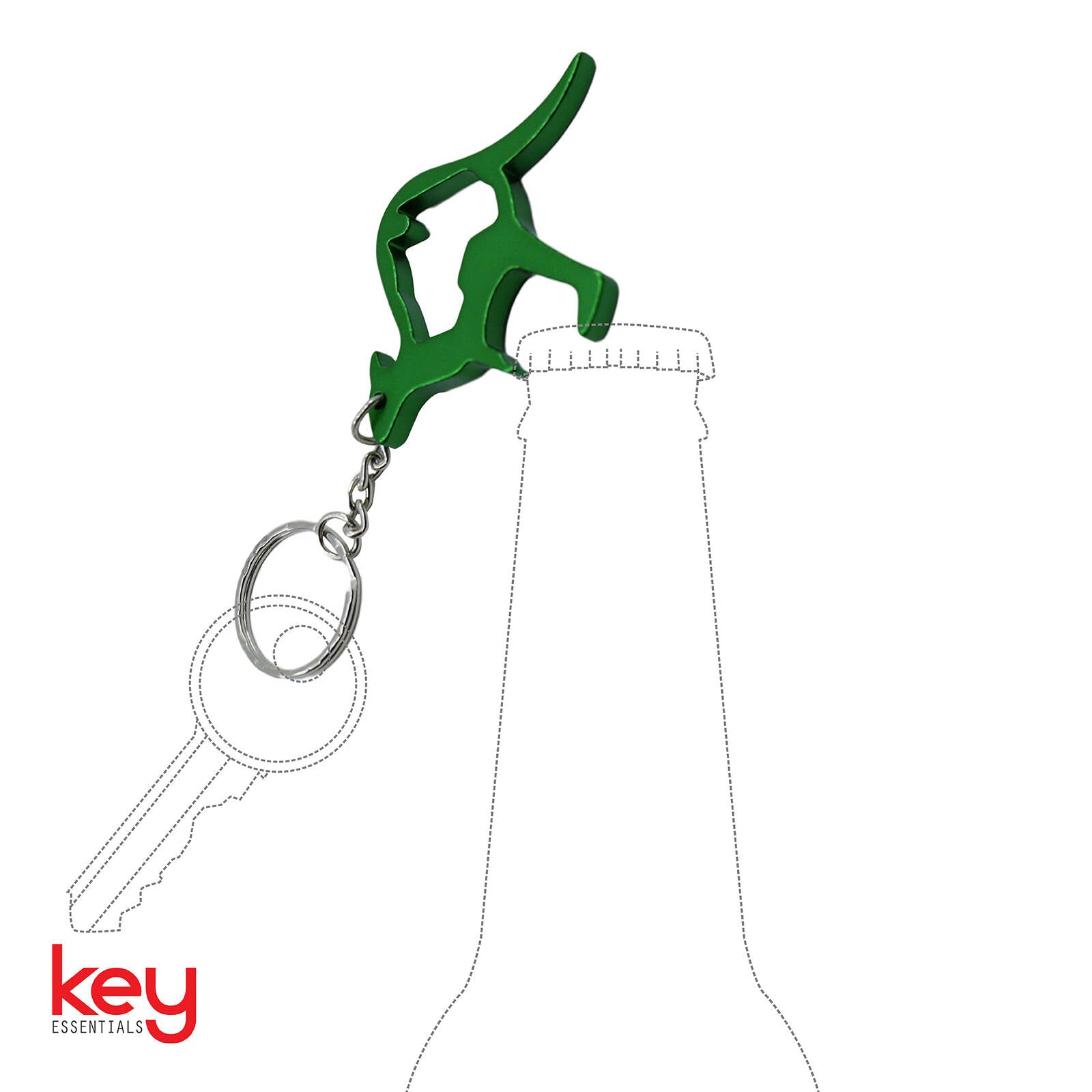 Key Essentials Nickel Plated Brass Kangaroo Bottle Opener Key Ring