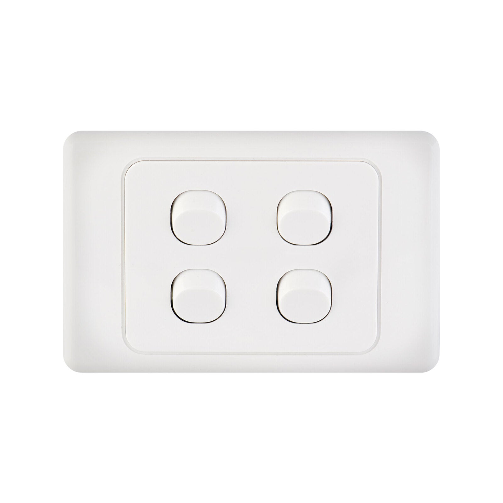 DETA White Quad Switch 4 Gang 240V 10A Polycarbonate 6104B