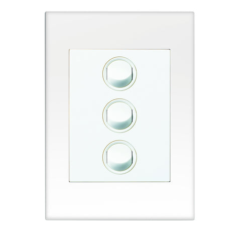 HPM VIVO 3 Gang Vertical Wall Switch 16AX 2 Way White EV770/3WE