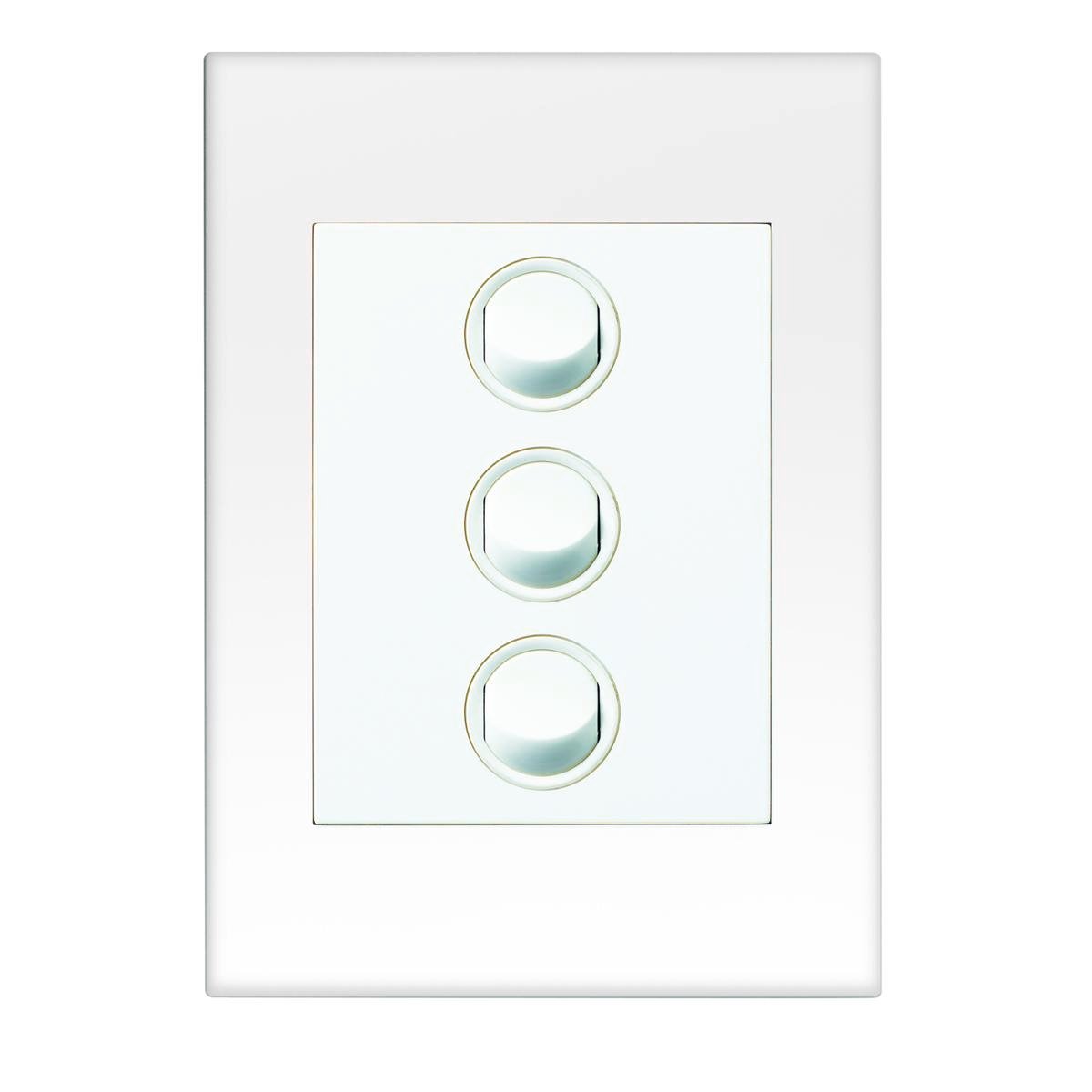 HPM VIVO 3 Gang Vertical Wall Switch 16AX 2 Way White EV770/3WE