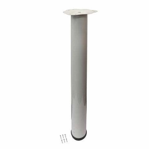 Adoored 60 x 710mm Steel White Round Adjustable Table Leg