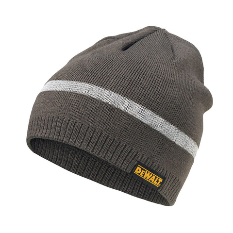 DeWALT Reflective Beanie Black Acrylic Ribbed One Size