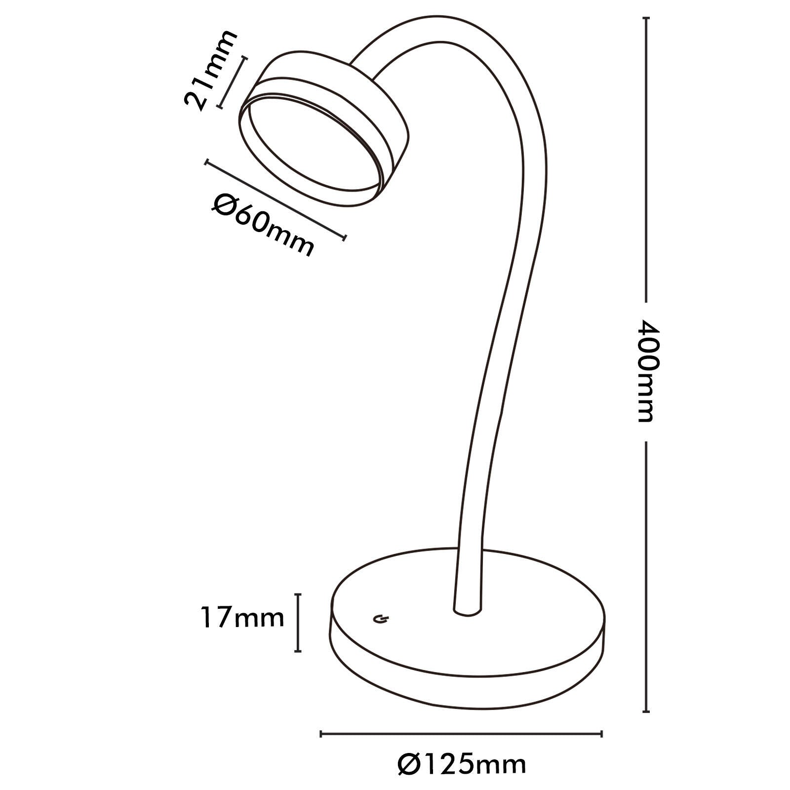 Brilliant Jerico 3W White LED Desk Lamp with Touch Switch & Adjustable Head 20873/05