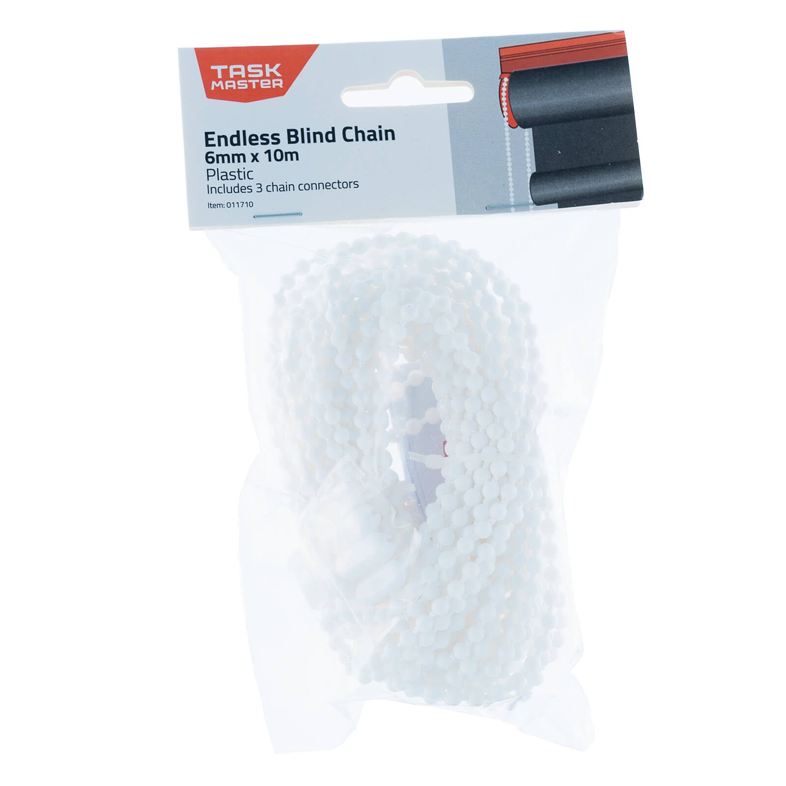 Taskmaster 10m x 6mm White Plastic Endless Chain