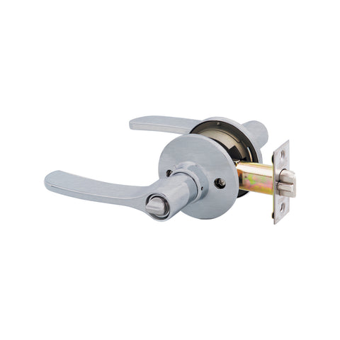 Lockwood Symmetry Privacy Lever Satin Chrome - Zinc Alloy & Steel, Interior/Exterior