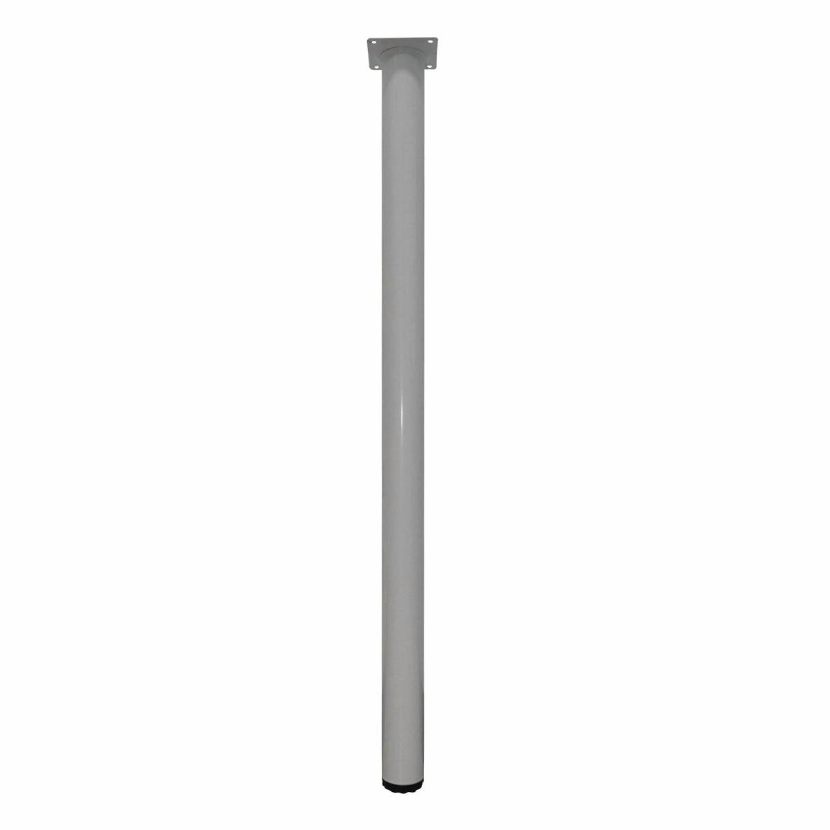 Adoored 40 x 710mm White Steel Round Adjustable Furniture Leg