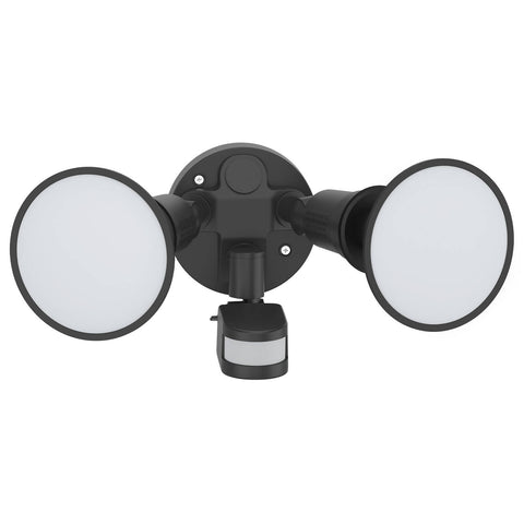 Arlec Twin Head Hardwired Floodlight with Sensor Black 180 Motion MAL298