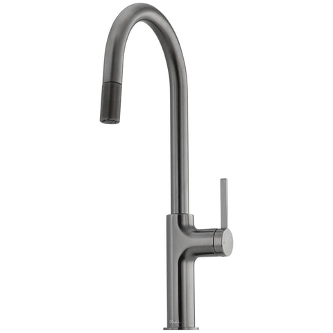 Oliveri Vilo Pull Out Gooseneck Mixer Tap 6L/min - Gunmetal, 5-Star WELS Rating - VT2400-GM