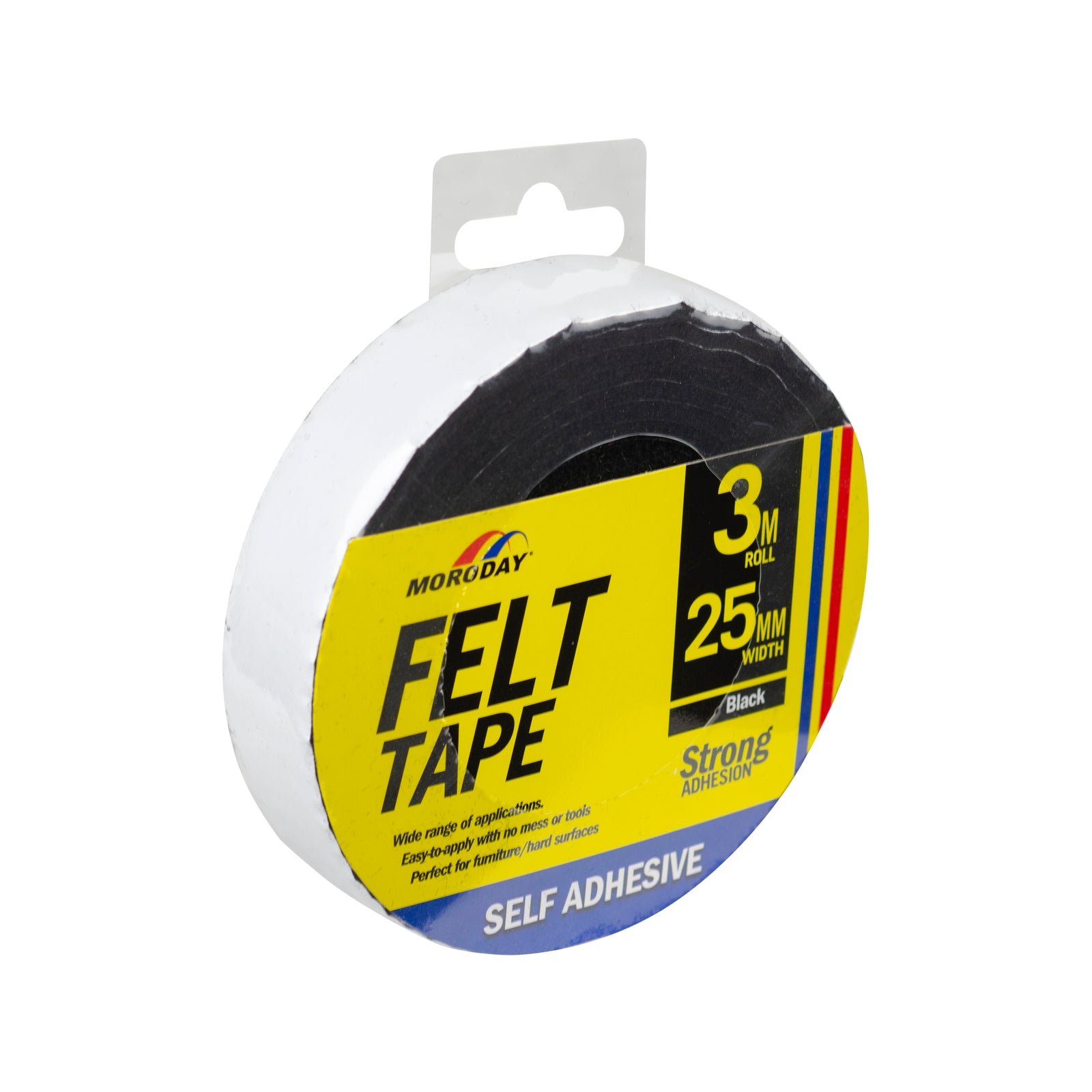 Moroday 25mm x 3m Black Felt Scratch Saver Self Adhesive Tape