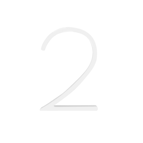 Sandleford Slimline Number 2 120mm White House Number