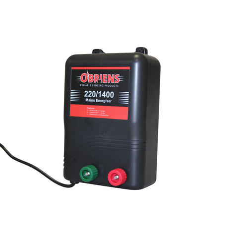 O'Briens 220/1400 Mains Electric Fence Energizer for Livestock & Feral Control