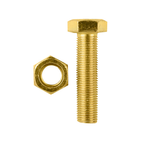 Pinnacle M12 x 50mm Hi-Tensile Hex Bolt and Nut - Yellow Zinc, 2 Pack