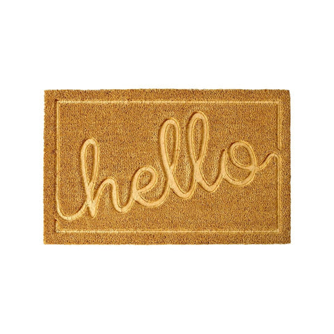 Hello Coir Outdoor Mat - 50 x 80cm - Beige - Durable & Non-Slip - SuperSaverAU - view 1