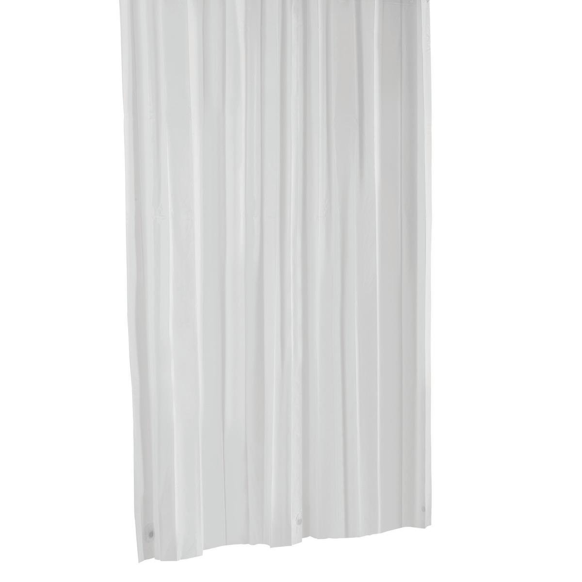Barelli 180 x 180cm Frosting White PEVA Shower Curtain, Plain, 12 Rings