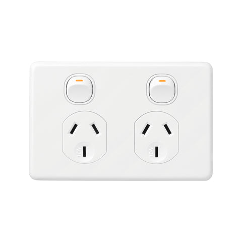 DETA X6 Double Power Point White Polycarbonate 10A 250V