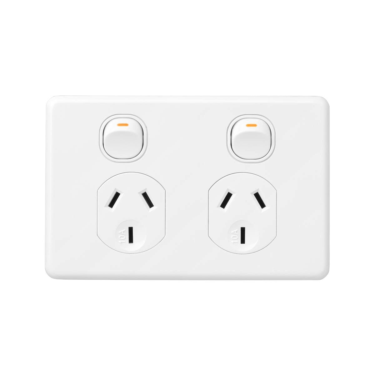 DETA X6 Double Power Point White Polycarbonate 10A 250V