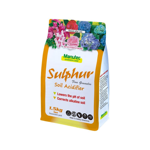 Manutec 1.5kg Sulphur Fine Granules Soil Acidifier