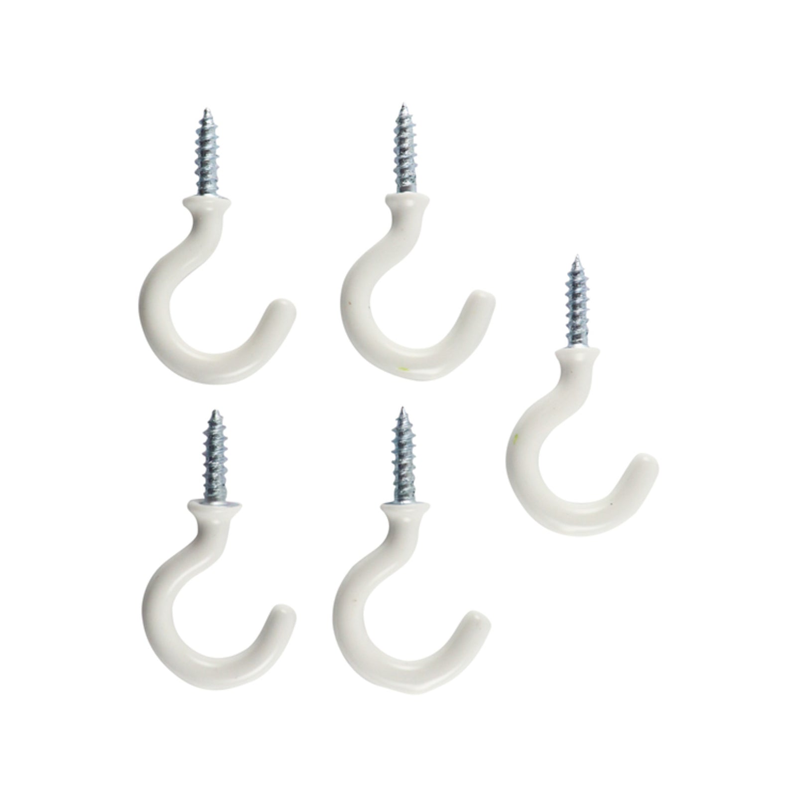 Everhang 12mm White PVC Coated Steel Cup Hook - 5 Pack