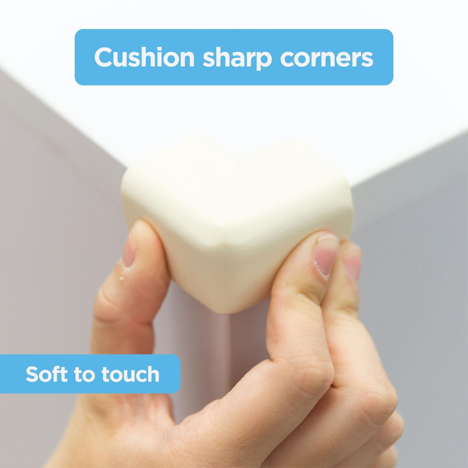 Perma Child Safety White Foam Adhesive Corner Protectors - 8 Pack