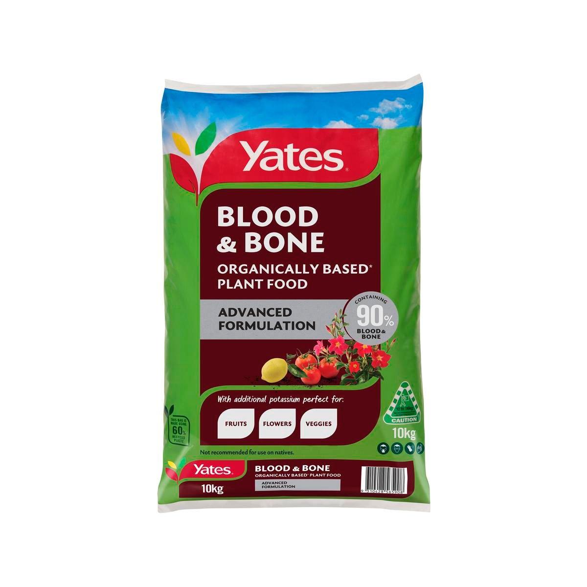Yates Blood & Bone Plant Food 10kg - Organically Based with Potash Fertiliser