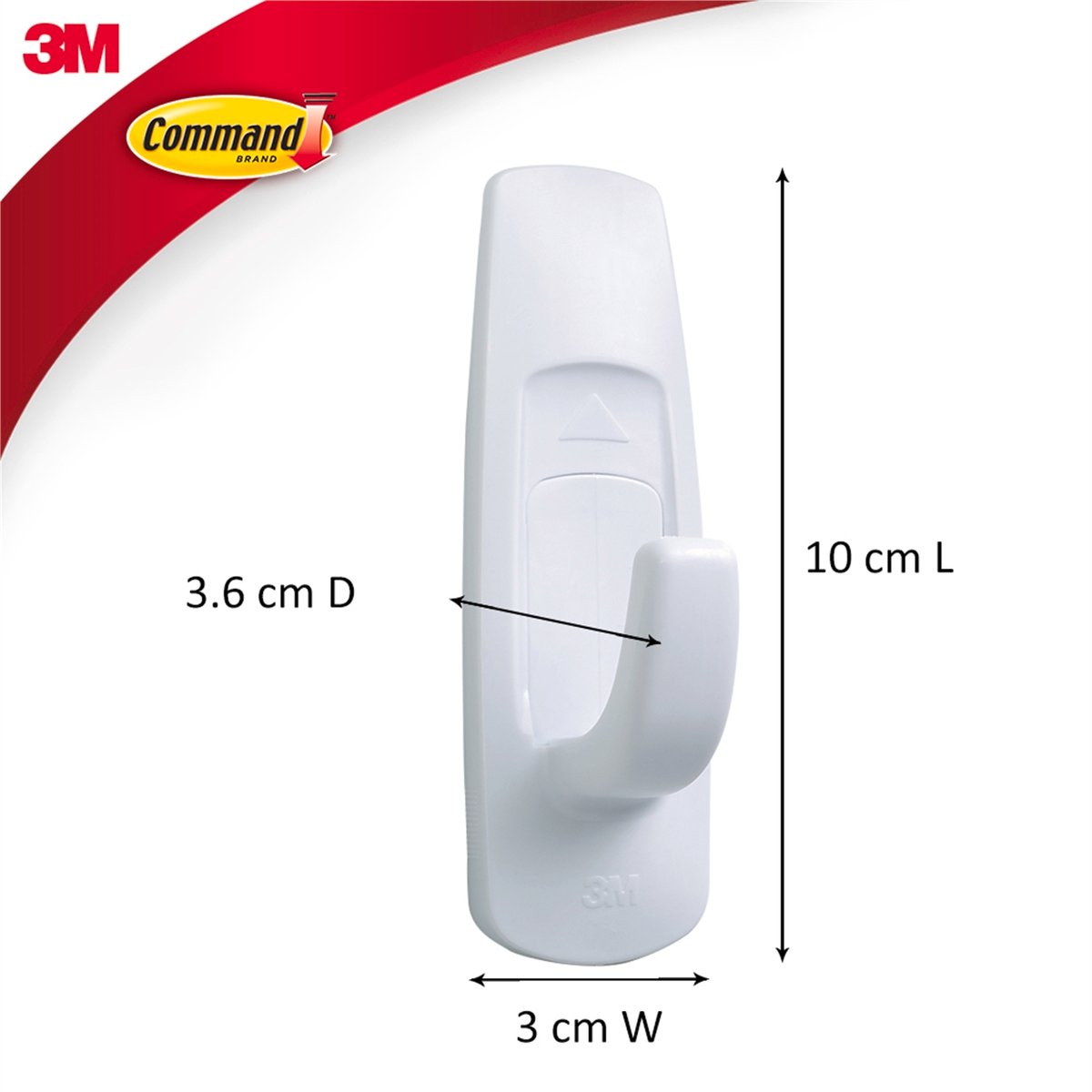 Command Large White Plastic Adhesive Hooks 4 Pack 2.2kg