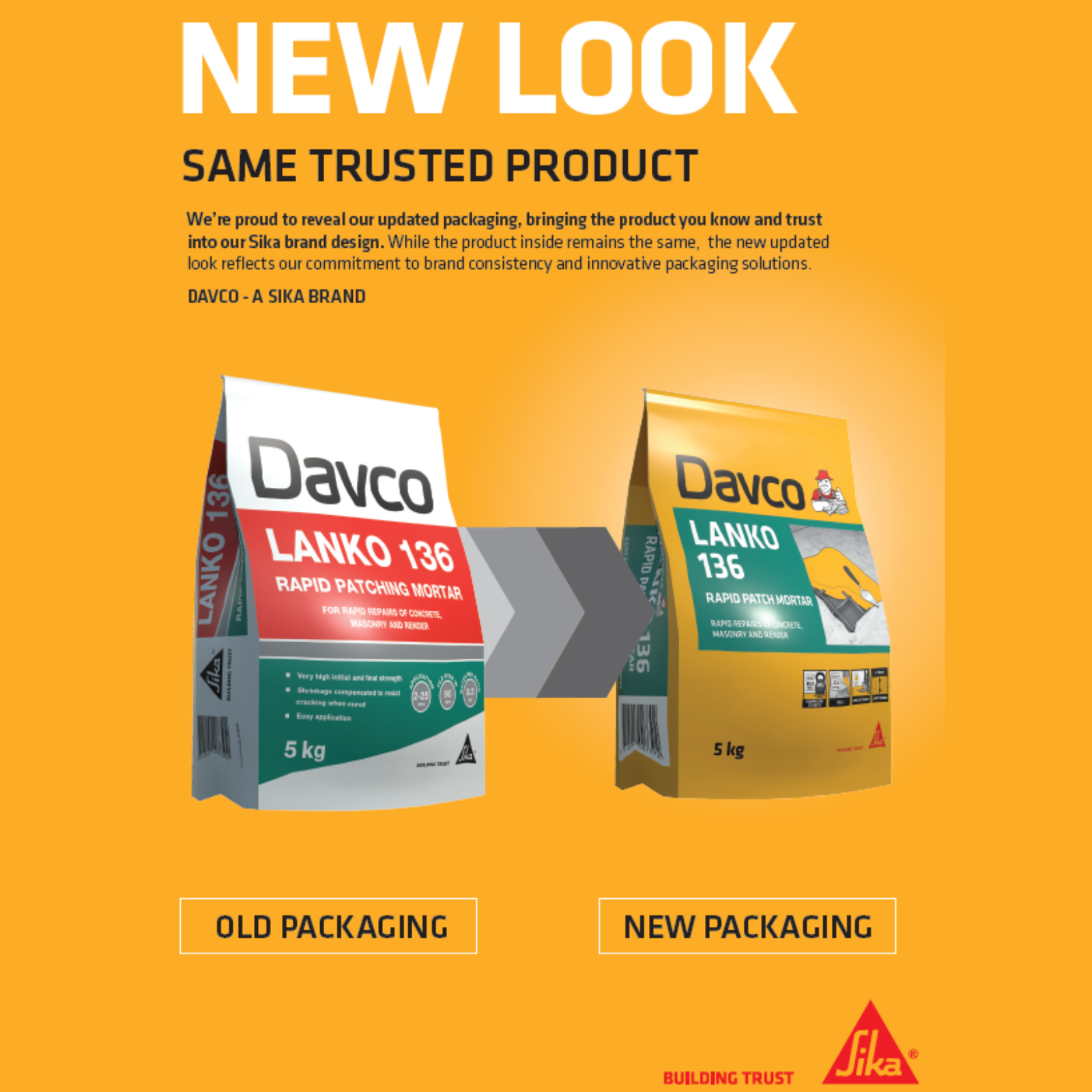 Davco Lanko 136 Rapid Patching Mortar 5kg, Cement Based, Grey