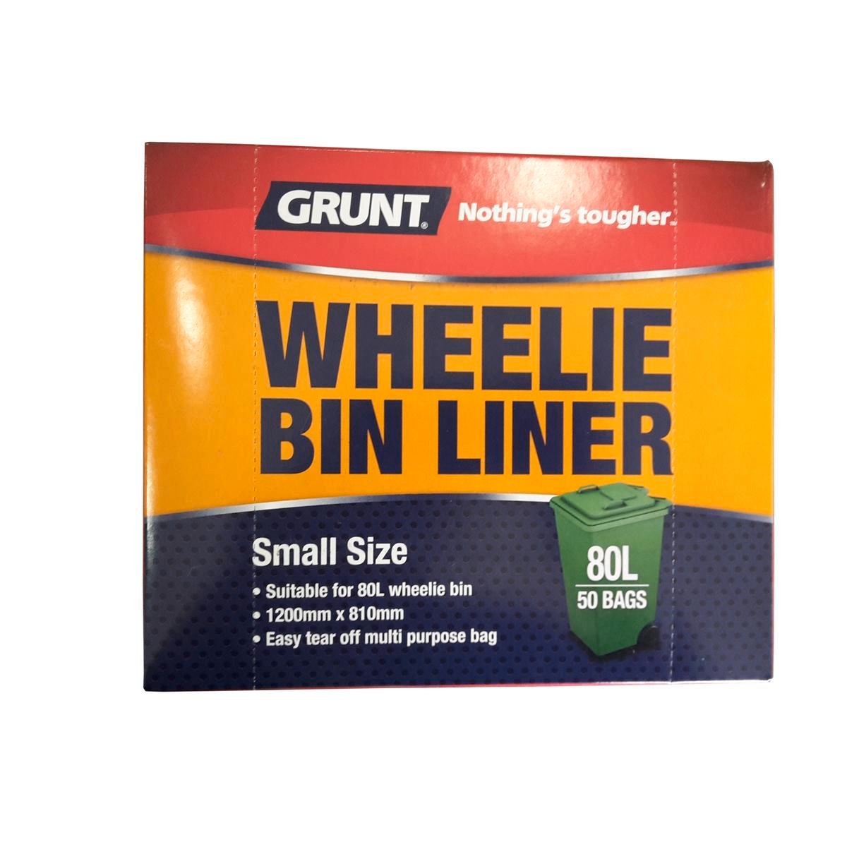 Grunt 80L Wheelie Bin Liners - 50 Pack - Plastic - Tough & Durable - SuperSaverAU - view 1