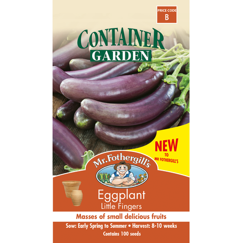 Mr Fothergill's Eggplant Little Fingers Seed Sunny Areas