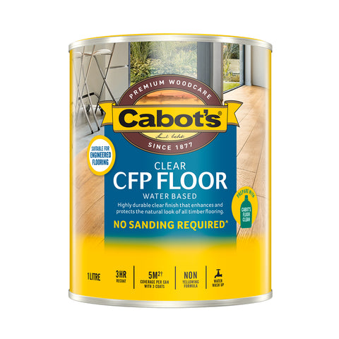 Cabot's 1L Gloss Clear Water Based CFP Floor Polyurethane Interior
