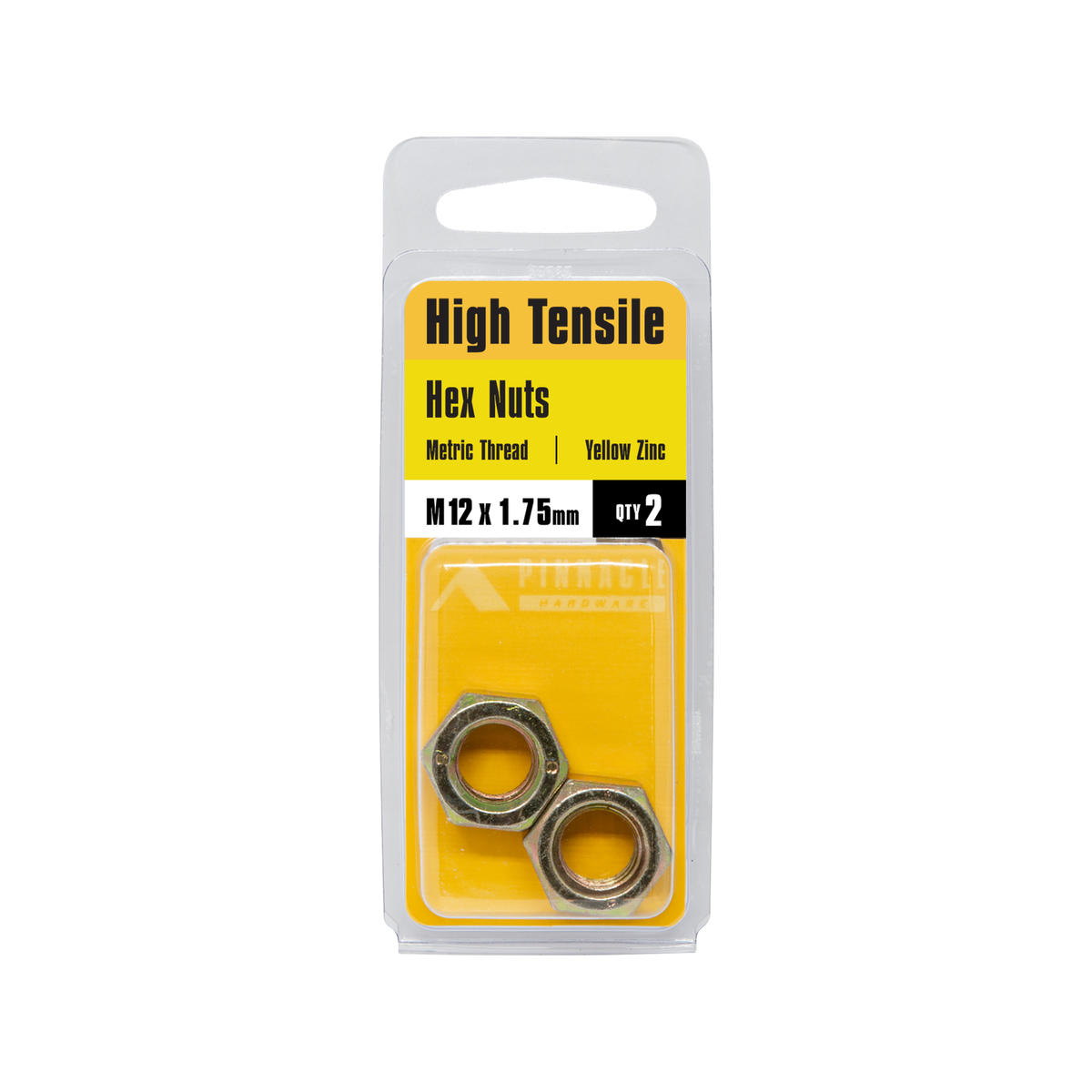Pinnacle M12 Yellow Zinc Hi Tensile Nuts 2 Pack - 12mm - Durable - SuperSaverAU - view 2