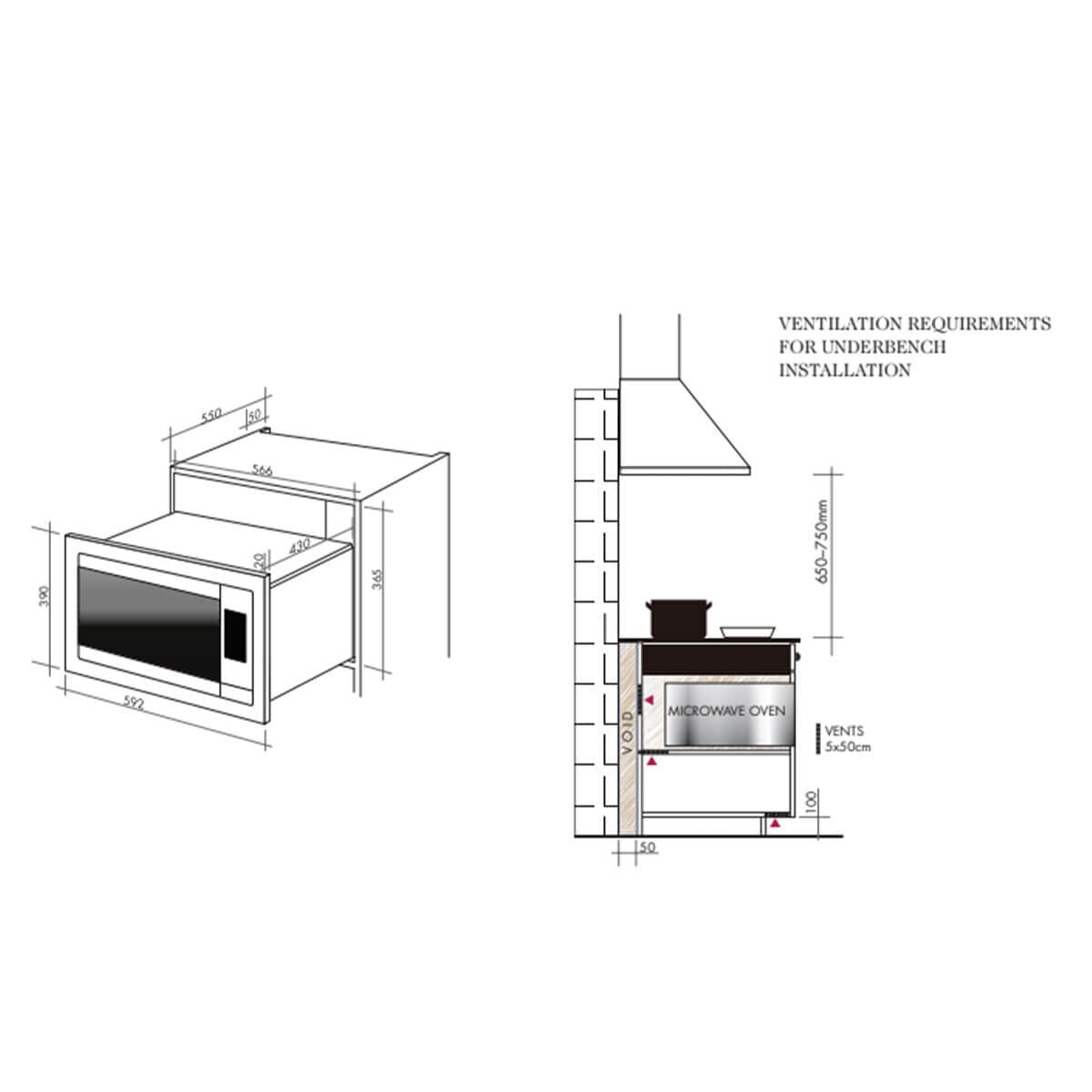 Artusi 31L microwave oven - 900W, stainless steel door and interior, 6 auto cook menus - AMO31TK