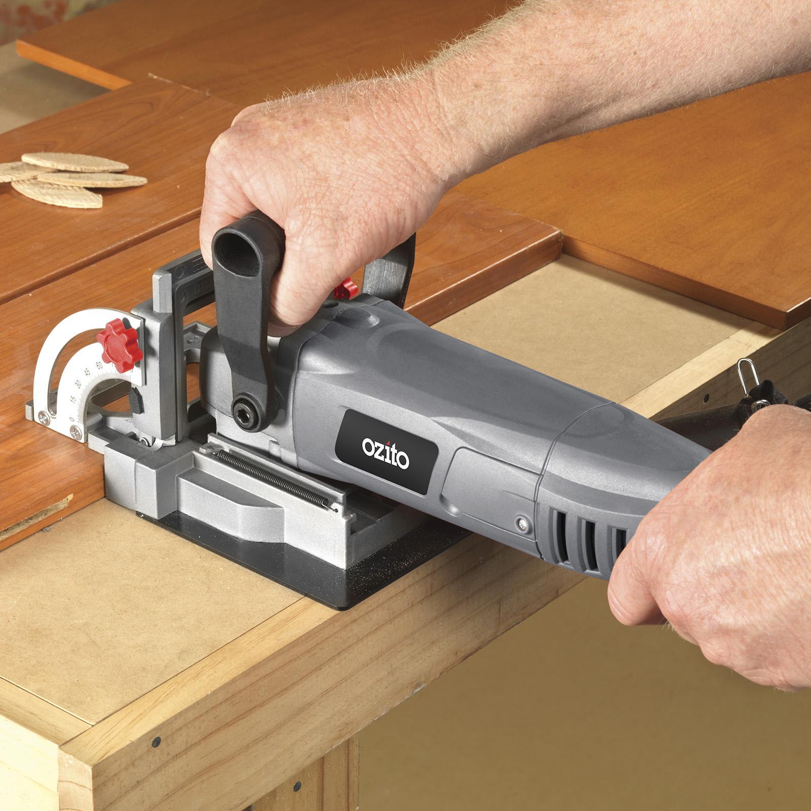 Ozito 1010W Biscuit Joiner BJK-1010 - 11000rpm with Side Handle & Adjustable Fence