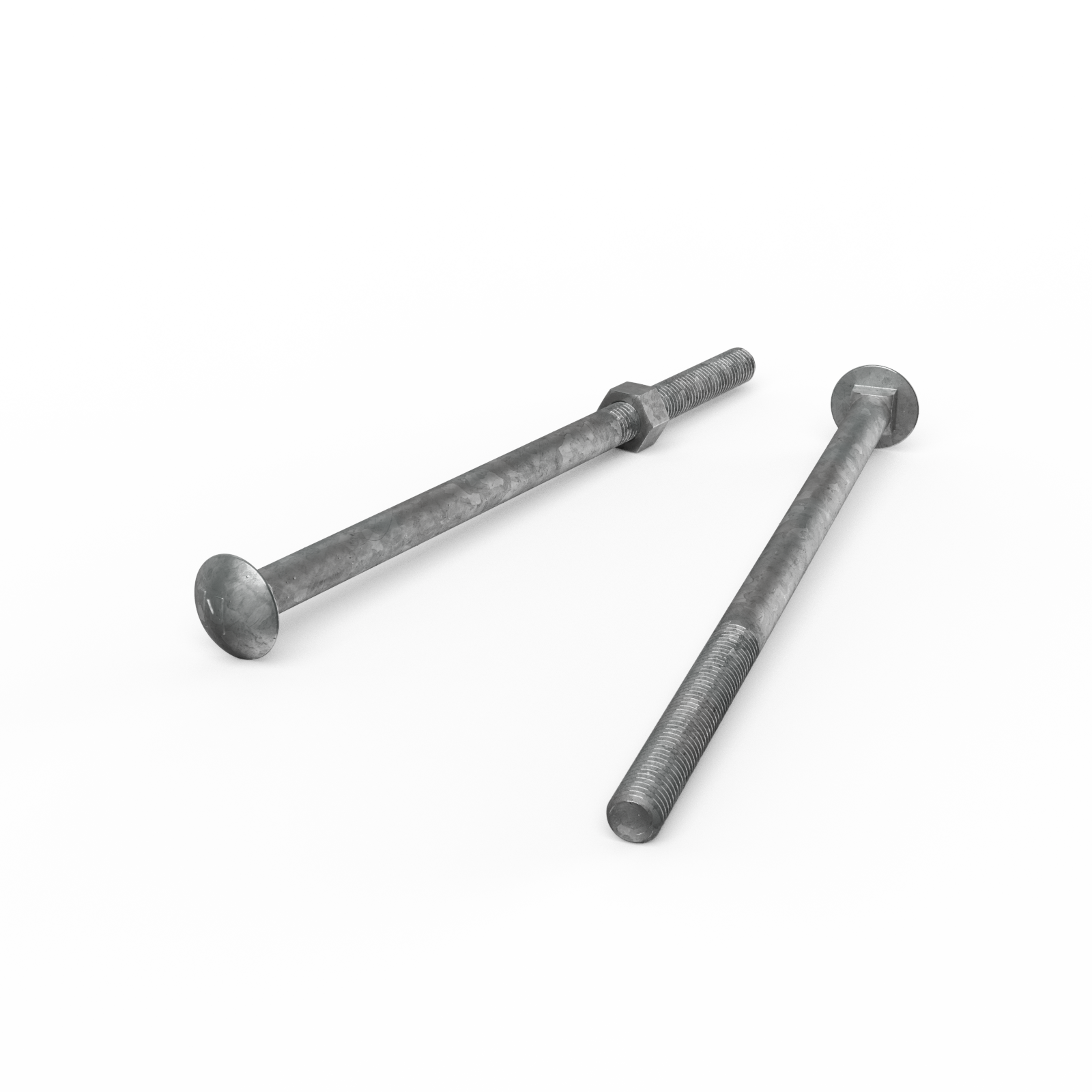 Zenith M12 x 240mm Hot Dip Galvanised Cup Head Bolt & Nut - 4.6 Grade Steel
