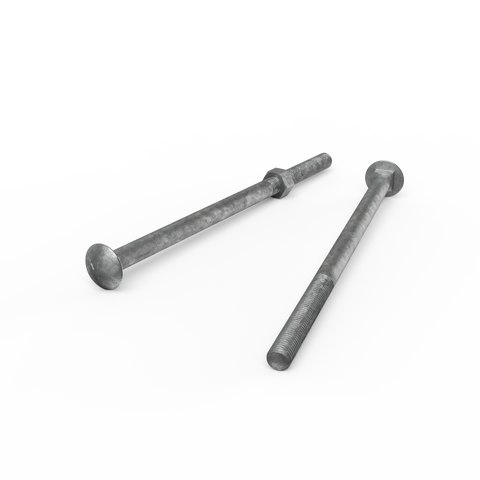 Zenith M12 x 240mm Hot Dip Galvanised Cup Head Bolt & Nut - 4.6 Grade Steel
