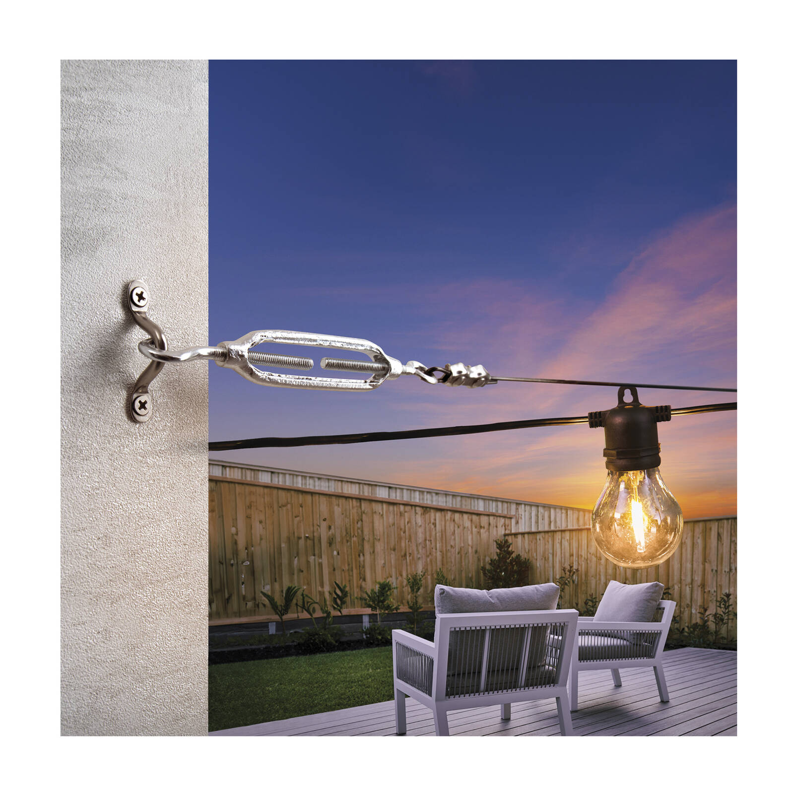 Lytworx 18m String Light Hanging Kit 70741 - Black PVC Coated Cable with Hardware