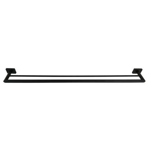 Barelli Rigoni 900mm Matte Black Coated Zinc Alloy Double Towel Rail